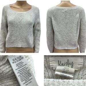 Kaisley Alpaca Blend Oatmeal Cream Knit Scoop Neck Sweater Womens Small
